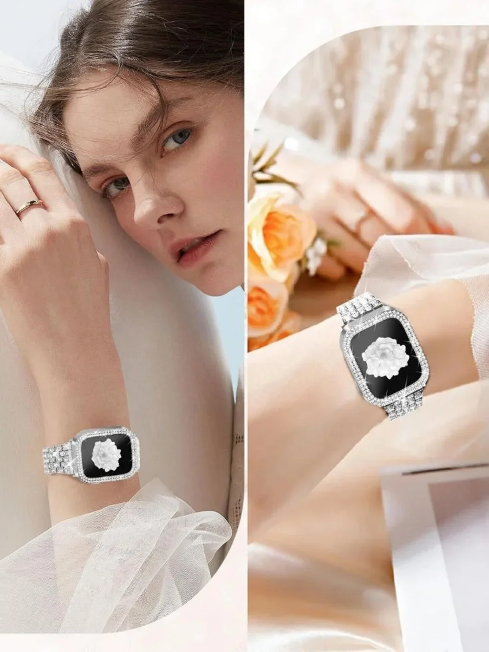 Luxury Diamond Bling Bands for Apple Watch 38mm-49mm | Metal Bracelet Strap